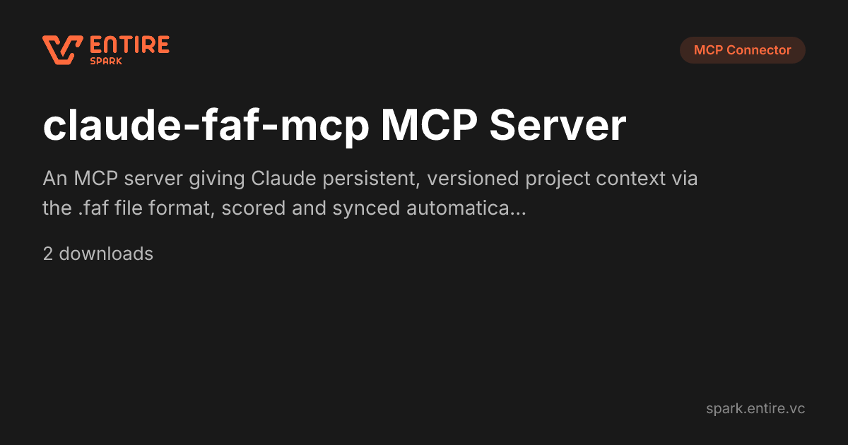 claude-faf-mcp MCP Server - MCP Server | Spark by Entire VC