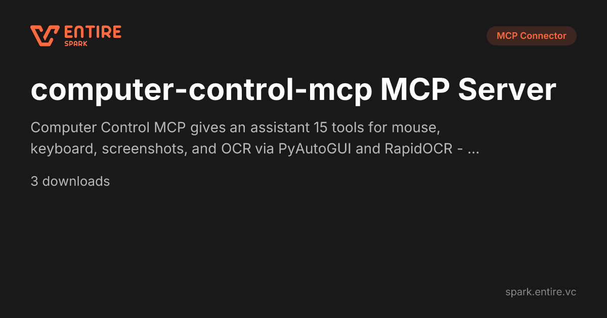 Control Computer Mouse, Keyboard, and Screen — MCP Server | Spark by ...