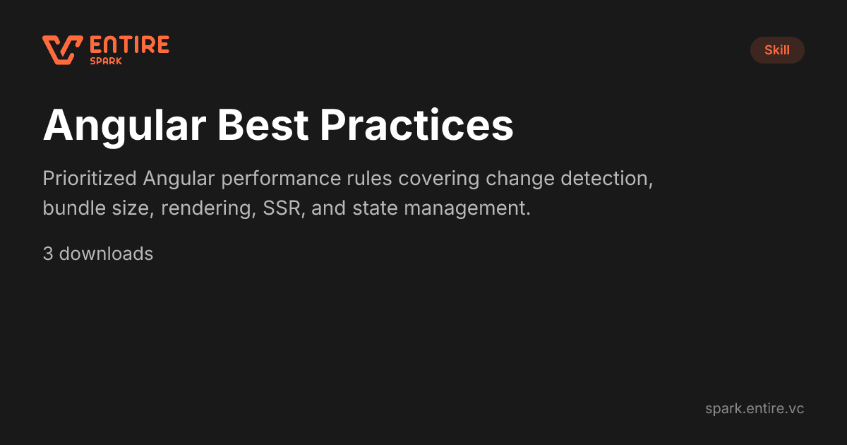 Angular Best Practices — Claude Skill | Spark by Entire VC