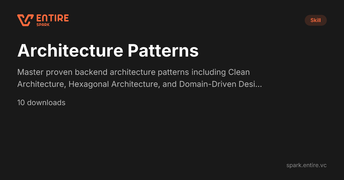 Backend Architecture Patterns - Skill | Spark